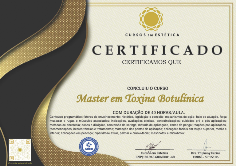 Certificado Toxina estetica